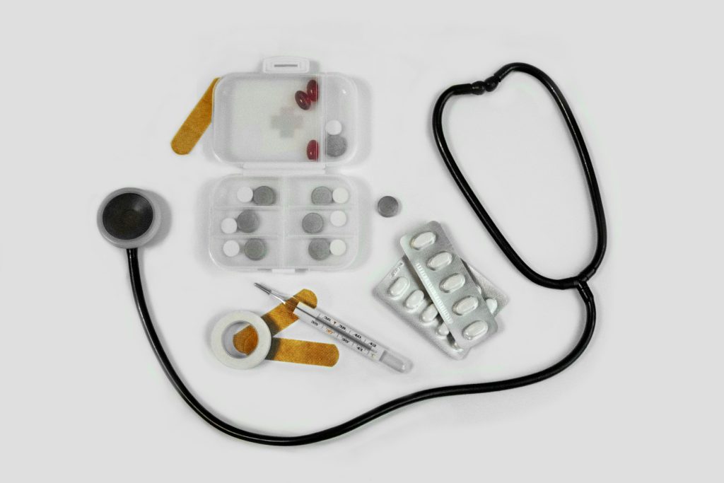 A compounded preparation being prepared in the laboratory